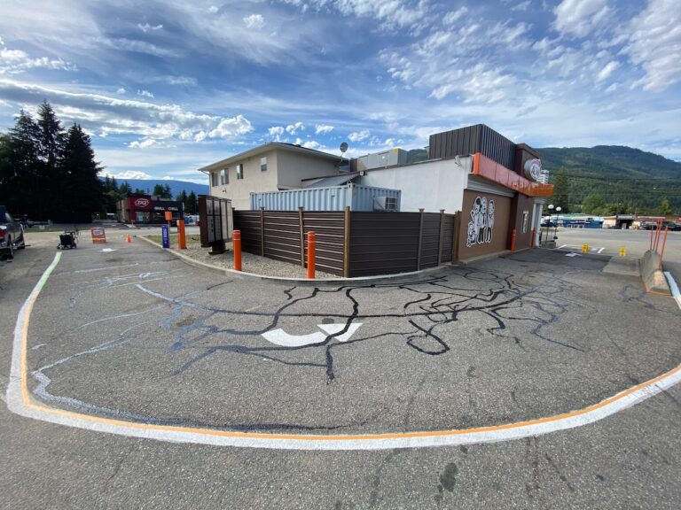 A&W Restaurant driveway crack seal coat after