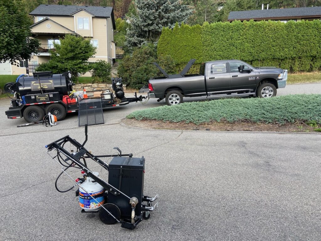 blacktop maintenance vernon BC crack sealing driveway